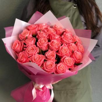 Розовые розы 50 см 25 шт. (Россия) код: 48840