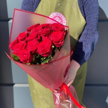 Красные розы 60 см 15 шт. (Россия) код товара: 48888slav