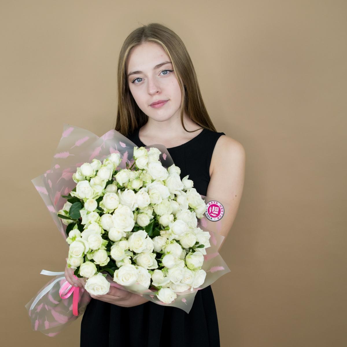 Розы кустовые белые (артикул  576ya)