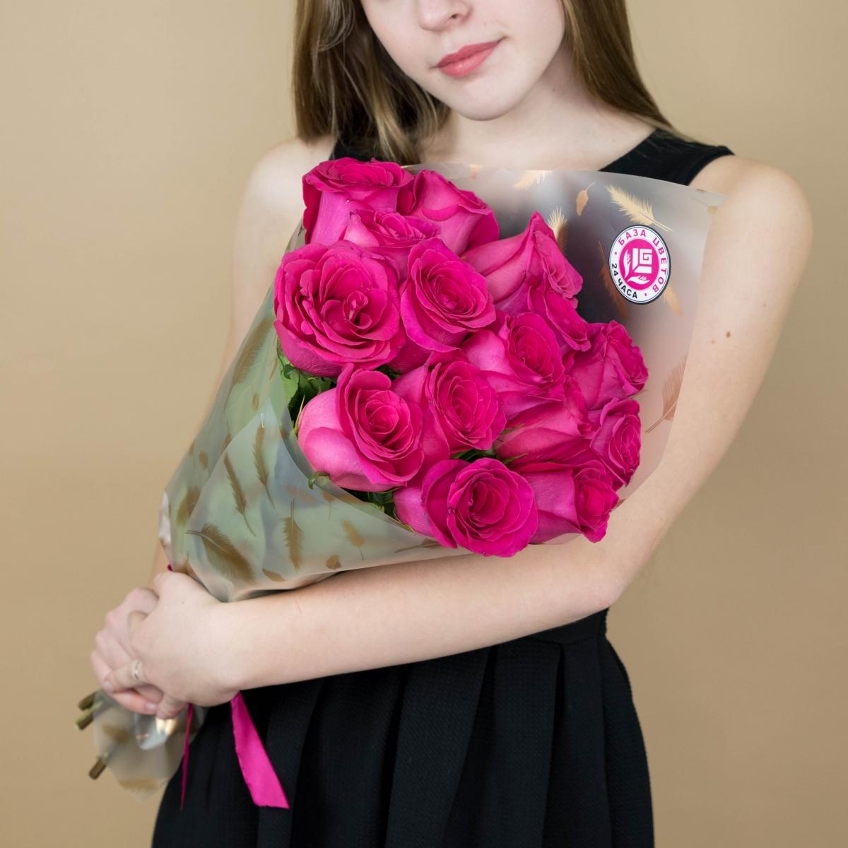 Букет из розовых роз 15 шт 40 см (Эквадор) (articul - 12864y)