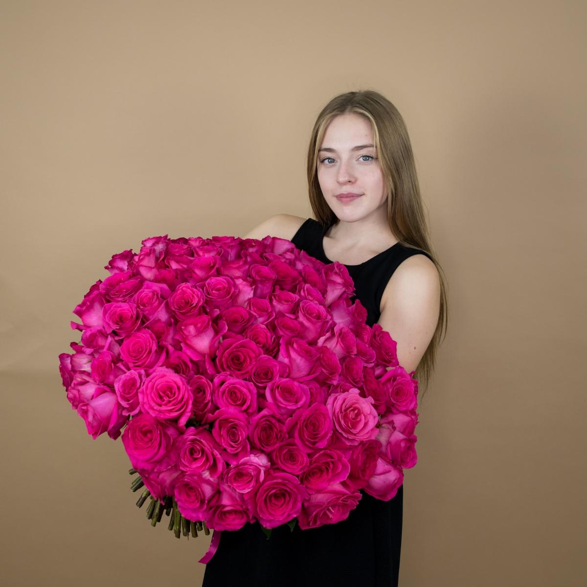 Букет из розовых роз 75 шт. (40 см) [код: 12936]