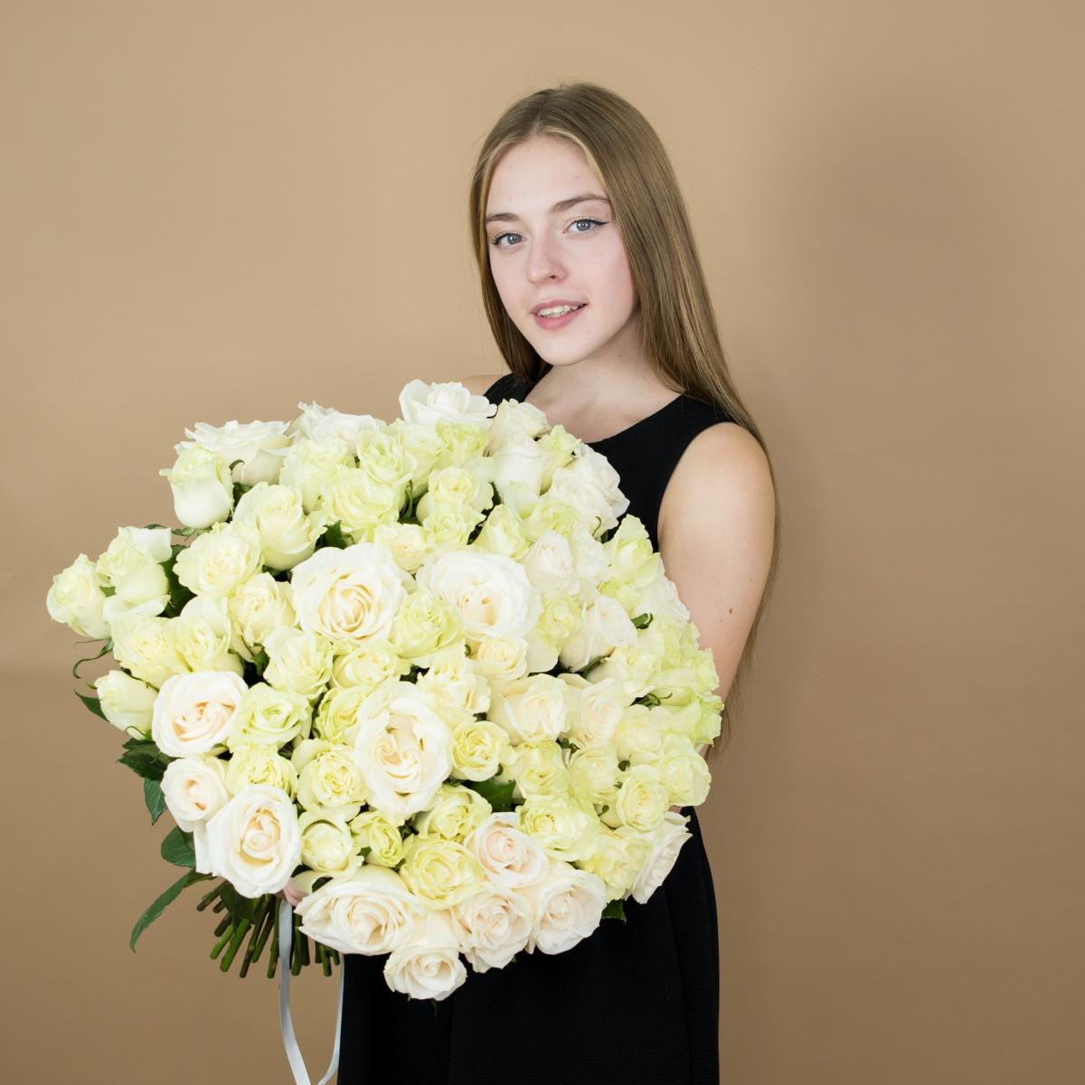 Букет из белых роз 101 шт 40 см (Эквадор) Артикул  13320y