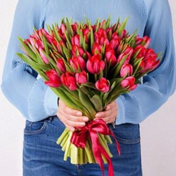 Тюльпаны красные 51 шт артикул  20904ya